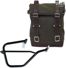 Unitgarage / ユニットガレージ Side Pannier Canvas + Right Subframe Yamaha, Green/Brown | U001+2504DX-Green-Brown