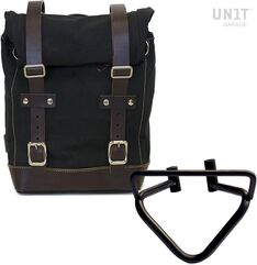 Unitgarage / ユニットガレージ Side Pannier Canvas + Left Subframe husqvarna 401 (2020 until now), Black/Brown | U001+3003SX-Black-Brown