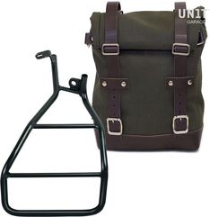 Unitgarage / ユニットガレージ Side Pannier Canvas + Right Subframe Sportster S 1250, Green/Brown | U001+3320DX-Green-Brown