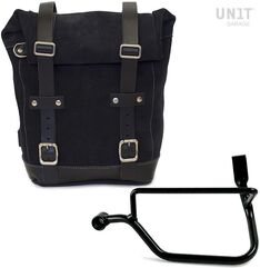 Unitgarage / ユニットガレージ Waxed Suede Side Pannier + Left Subframe Triumph Street Twin 900 SX (2016 until now), JetBlack | U002+1017SX-JetBlack