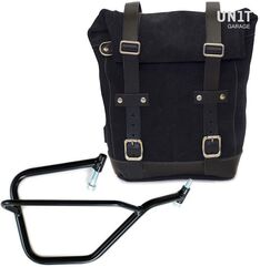 Unitgarage / ユニットガレージ Waxed Suede Side Pannier + Right Subframe Yamaha, JetBlack | U002+2504DX-JetBlack