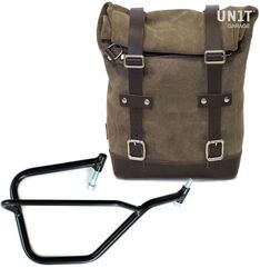 Unitgarage / ユニットガレージ Waxed Suede Side Pannier + Right Subframe Yamaha, MossGrey | U002+2504DX-MossGrey