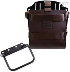 Unitgarage / ユニットガレージ Carrying system in aluminum with adjustable leather front, Quick Release System and frame, Brown/Black | U085+U000+1008-Brown-Black