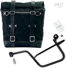 Unitgarage / ユニットガレージ Canvas Side Pannier Scram 22L-30L + Left Subframe Guzzi V7, Black/Black | U201+2213SX-Black-Black