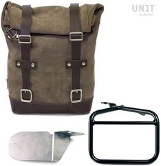 Unitgarage / ユニットガレージ Waxed Suede Side Pannier + Right subframe Ducati Scrambler, MossGrey | U002+1007DX-MossGrey