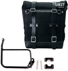 Unitgarage / ユニットガレージ Waxed suede side pannier Scram 22L-30L + Subframe R1200 GS, JetBlack | U202+1229-JetBlack