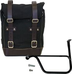 Unit Garage SIDE PANNIER CANVAS + LEFT SUBFRAME TRIUMPH SPEED TWIN, Black-Brown | U001-1020SX-Black-Brown