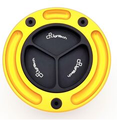 LighTech / ライテック Fuel Tank Cap with Spin Locking, Color: Black-Gold | TF11N/O