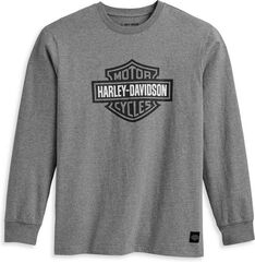 Harley-Davidson Men'S Bar & Shield Long Sleeve Tee, Heather Grey | 96346-23VM
