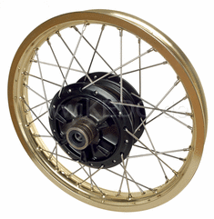 Kedo Replica Rear Wheel 1.85x18 "OEM Hub Black incl Bearings, Rim Replica Gold, Stainless Steel Spokes (Brand New Parts, NO rebuild) | 28576