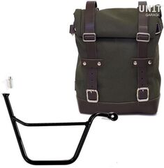 Unitgarage / ユニットガレージ Side Pannier Canvas + Right Subframe Triumph T100 Bonneville (2001-2016), Green/Brown | U001+1005DX_Green-Brown