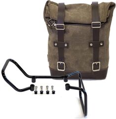 Unit Garage WAXED SUEDE SIDE PANNIER + SUBFRAME HUSQVARNA VITPILEN 701, Mossgrey | U002-3001-Mossgrey