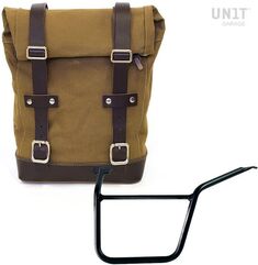 Unitgarage / ユニットガレージ Side Pannier Canvas + Left Subframe Pan America 1250, Beige/Brown | U001+3304SX-Beige-Brown