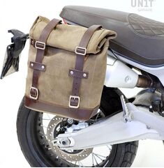 Unitgarage / ユニットガレージ Waxed Suede Side Pannier + Right Subframe Ducati Scrambler 1100, MossGrey | U002+1010DX-MossGrey