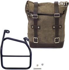 Unitgarage / ユニットガレージ Waxed Suede Side Pannier + Right Subframe Ducati Scrambler 1100, MossGrey | U002+1010DX-MossGrey