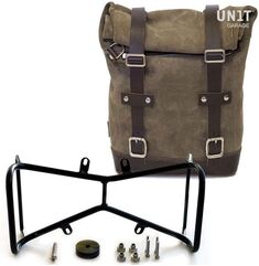 Unitgarage / ユニットガレージ Waxed suede Side Pannier + Symmetrical Double Subframe NineT, MossGrey | U002+1632+A2-MossGrey