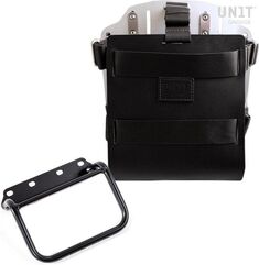 Unitgarage / ユニットガレージ Carrying system in aluminum with adjustable leather front, Quick Release System and frame, Black/Silver | U085+U000+1008-Black-Silver