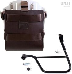 Unitgarage / ユニットガレージ Carrying system in aluminum with adjustable leather front, Quick Release System and frame (2016 until now), Brown/Silver | U085+U000+1011SX-Brown-Silver