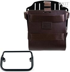 Unitgarage / ユニットガレージ Carrying system in aluminum with adjustable leather front, Quick Release System and frame, Brown/Black | U085+U000+3401-Brown-Black