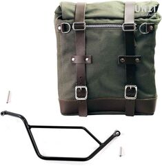 Unitgarage / ユニットガレージ Canvas Side Pannier Scram 22L-30L + Right subframe Bmw GS 850/1100/1150 e ADV, Green/Brown | U201+1524DX-Green-Brown