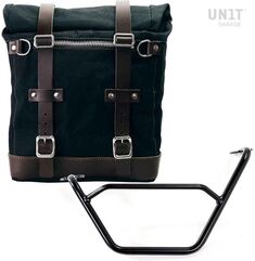 Unitgarage / ユニットガレージ Canvas Side Pannier Scram 22L-30L + Left subframe R1200 GS LC, Black/Brown | U201+1901SX-Black-Brown