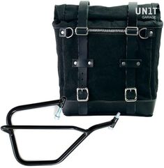 Unitgarage / ユニットガレージ Canvas Side Pannier Scram 22L-30L + Right Subframe Yamaha, Black/Black | U201+2504DX-Black-Black