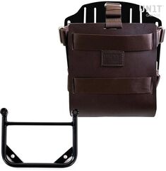 Unitgarage / ユニットガレージ Carrying system in aluminum with adjustable leather front, Quick Release System and Universal frame, Brown/Black | U085+U000+1006-Brown-Black