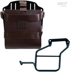 Unitgarage / ユニットガレージ Carrying system in aluminum with adjustable leather front, Quick Release System and frame, Brown/Black | U085+U000+3600SX-Brown-Black
