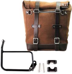 Unitgarage / ユニットガレージ Waxed suede side pannier Scram 22L-30L + Subframe R1200 GS, ColoradoBrown | U202+1229-ColoradoBrown