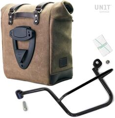 Unitgarage / ユニットガレージ Waxed suede side pannier Scram 22L-30L + Left Subframe Guzzi V7, MossGrey | U202+2213SX-MossGrey