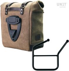 Unitgarage / ユニットガレージ Waxed suede side pannier Scram 22L-30L + Left Subframe HUSQVARNA, MossGrey | U202+3007SX-MossGrey