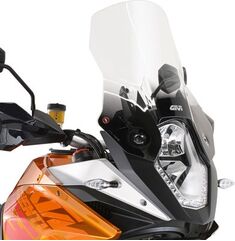 GIVI / ジビ Screen for KTM 1050 Adventure, 1190 Adventure, color clear, dim. HxW 37 x 41 cm, 17 cm higher than oe | D7703ST