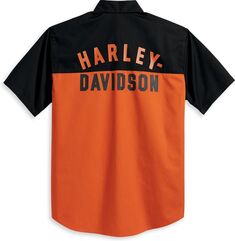 Harley-Davidson Shirt-Woven, Colorblock-Design-Bombay Brown | 96153-23VM