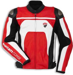Ducati / ドゥカティ Corse C4 - レザージャケット ホワイト/レッド | 9810452