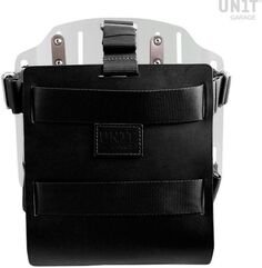 Unitgarage / ユニットガレージ Carrying system in aluminum with adjustable leather front, Black | U085+2xA9-Black