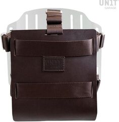 Unitgarage / ユニットガレージ Carrying system in aluminum with adjustable leather front and Quick Release System, Brown | U085+U000-Brown
