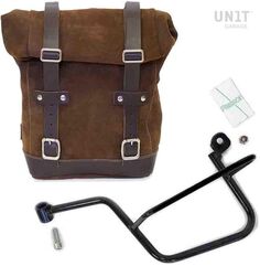 Unitgarage / ユニットガレージ Waxed Suede Side Pannier + Left Subframe Guzzi V7, ColoradoBrown | U002+2213SX-ColoradoBrown