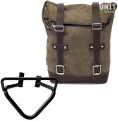 Unitgarage / ユニットガレージ Waxed Suede Side Pannier + Right Subframe husqvarna 200 (2020 until now), MossGrey | U002+3003DX-MossGrey