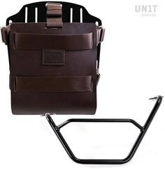 Unitgarage / ユニットガレージ Carrying system in aluminum with adjustable leather front, Quick Release System and frame, Brown/Black | U085+U000+1901SX-Brown-Black