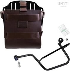 Unitgarage / ユニットガレージ Carrying system in aluminum with adjustable leather front, Quick Release System and frame, Brown/Black | U085+U000+2213SX-Brown-Black