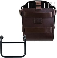 Unitgarage / ユニットガレージ Carrying system in aluminum with adjustable leather front, Quick Release System and frame, Brown/Black | U085+U000+3400-Brown-Black