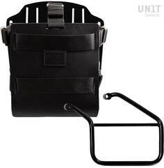 Unitgarage / ユニットガレージ Carrying system in aluminum with adjustable leather front, Quick Release System and frame, Black/Black | U085+U000+3500SX-Black-Black