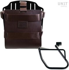Unitgarage / ユニットガレージ Carrying system in aluminum with adjustable leather front, Quick Release System and frame, Brown/Black | U085+U000+3700SX-Brown-Black
