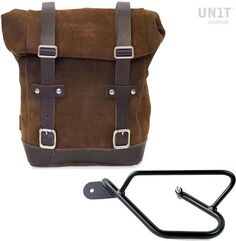 Unitgarage / ユニットガレージ Waxed Suede Side Pannier + Left Subframe Guzzi V9 Bobber, ColoradoBrown | U002+2250SX-ColoradoBrown