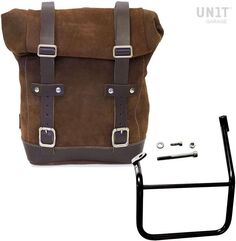 Unitgarage / ユニットガレージ Waxed Suede Side Pannier + Left Subframe Caballero, ColoradoBrown | U002+2253SX-ColoradoBrown
