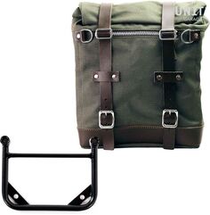 Unitgarage / ユニットガレージ Canvas Side Pannier Scram 22L-30L + Universal frame, Green/Brown | U201+1006-Green-Brown