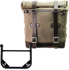 Unitgarage / ユニットガレージ Waxed suede side pannier Scram 22L-30L + Universal frame, MossGrey | U202+1006-MossGrey