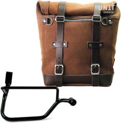 Unitgarage / ユニットガレージ Waxed suede side pannier Scram 22L-30L + Right Subframe Triumph Street Twin 900 (2016 until now), ColoradoBrown | U202+1017DX-ColoradoBrown