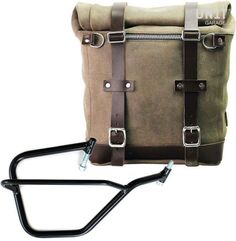 Unitgarage / ユニットガレージ Waxed suede side pannier Scram 22L-30L + Right Subframe Yamaha, MossGrey | U202+2504DX-MossGrey