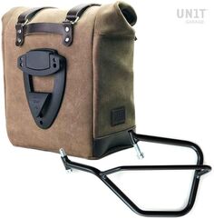 Unitgarage / ユニットガレージ Waxed suede side pannier Scram 22L-30L + Left Subframe Yamaha, MossGrey | U202+2504SX-MossGrey